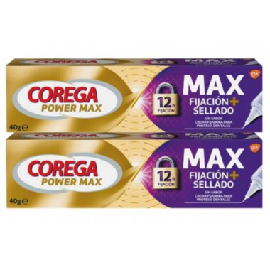 COREGA POWER MAX MAX FIJACION+SELLADO 2X40G