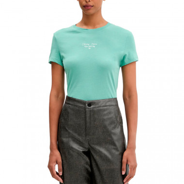 Camiseta de punto con logo y corte slim