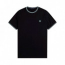 Camiseta Con Ribete Con Dos Franjas