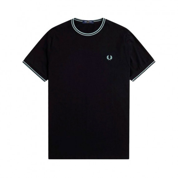 Camiseta Con Ribete Con Dos Franjas