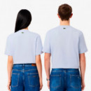 Camiseta de punto jersey con detalles de la marca en relieve