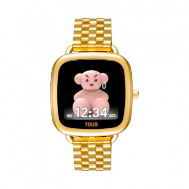 Reloj smartwatch con brazalete de acero IPG dorado D-Connect