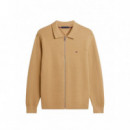 TOMMY HILFIGER - SEASONAL STRUCTURE ZIP THRU POLO - RBC - F|MW0MW41645/RBC