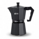 Sogo Moka Cafetera Italiana compatible con Inducción 3 Tazas Negra (CAL-SS-18306)