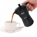 Sogo Moka Cafetera Italiana compatible con Inducción 6 Tazas Negra (CAL-SS-7610)