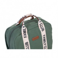Bolso Mochila Mommy Club Signature Canvas Verde