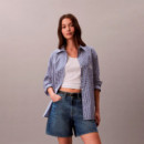 Shorts denim acampanados de tiro alto