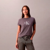 Camisa clásica con monograma de lentejuelas