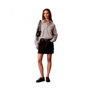 Sudadera holgada de felpa francesa con cremallera de un cuarto