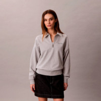 Sudadera holgada de felpa francesa con cremallera de un cuarto