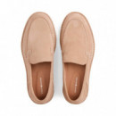 Mocasines de ante con logo y costuras