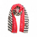 Fular Estampado Combinado de Rayas y Leopardos  LOLA CASADEMUNT