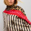 Fular Estampado Combinado de Rayas y Leopardos  LOLA CASADEMUNT