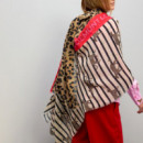 Fular Estampado Combinado de Rayas y Leopardos  LOLA CASADEMUNT