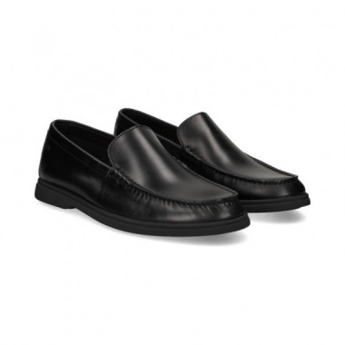 MOCASIN BORDON PIEL NEGRO