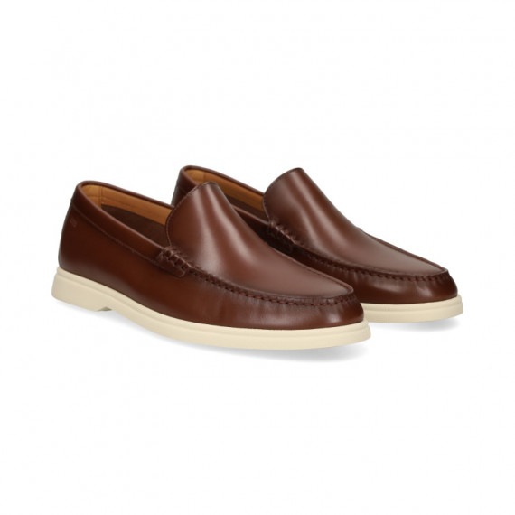 MOCASIN BORDON PIEL MARRON