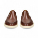 MOCASIN BORDON PIEL MARRON
