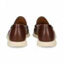 MOCASIN BORDON PIEL MARRON