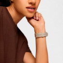 Reloj Analógico/Digital De Acero Rosado Y Brazalete De Nylon Topo Bet