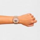 Reloj Analógico/Digital De Acero Rosado Y Brazalete De Nylon Topo Bet