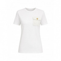 KARL LAGERFELD - boucle knit pocket t-shirt - b09 - B1W17089/b09