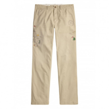 POLO RALPH LAUREN - woven-pants - CLASSIC KHAKI W EMB AND PRINT - 710P02695001/CLASSIC KHAKI W EMB AND PRINT