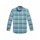 POLO RALPH LAUREN - cubdppcs-long sleeve-sport shirt - 7065A BLUE BROWN MULTI - 710P06020007/7065A BLUE BROWN MULTI