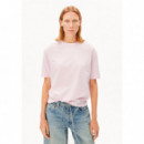 camisetas mujer Camiseta ARMEDANGELS Tarjaa Pink Must