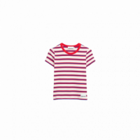 camisetas mujer Camiseta ARMEDANGELS Kardaa Stripe Light Oatmilk Mars Red Dynamo Blue