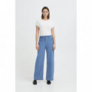 Pantalones ICHI Kate Denim Medium Blue