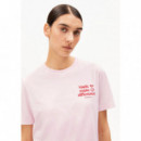 Camisetas Mujer Camiseta ARMEDANGELS Lualaa Embro Pink Mist