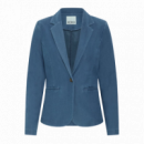Chaquetas Mujer Blazer ICHI Kate Denim Medium Blue