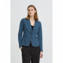 Chaquetas Mujer Blazer ICHI Kate Denim Medium Blue