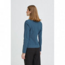 Chaquetas Mujer Blazer ICHI Kate Denim Medium Blue