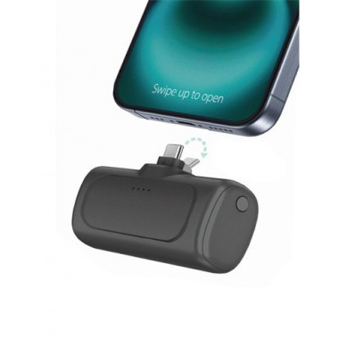 ONEMAX Bateria Externa Nano 5000Mah Negro Con Conector TIpo C EFX-138