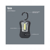 TM ELECTRON Linterna Portatil 4 Led 5W con Gancho Magnetica TMTOR031 Negra Rojo/azul