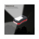 TM ELECTRON Linterna Portatil 4 Led 5W Con Gancho Magnetica TMTOR031 Negra Rojo/Azul