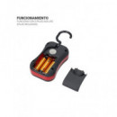TM ELECTRON Linterna Portatil 4 Led 5W Con Gancho Magnetica TMTOR031 Negra Rojo/Azul