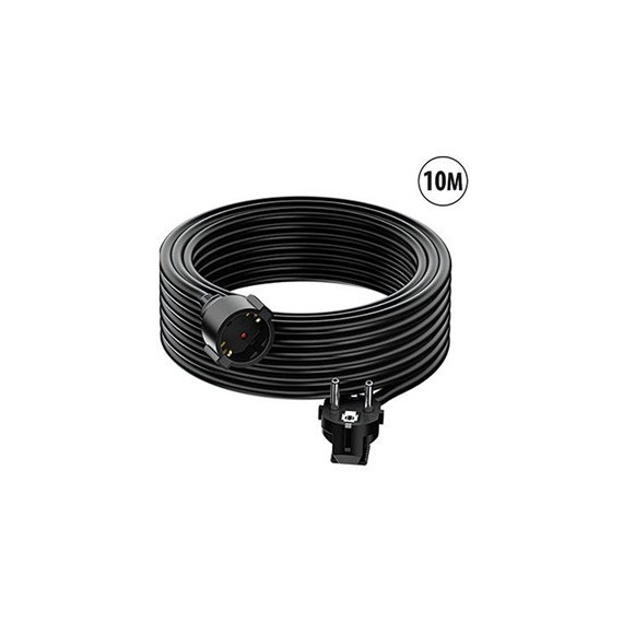 TM Cable Extensor de Corriente Schuko 10Mtrs Negro TMUAD610BK
