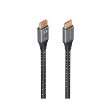 AiSENS Cable Displayport M/M V2.1 16K 60Hz 80Gbps 1.5Mtrs Gris Negro A158-0902
