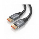 AiSENS Cable Displayport M/M V2.1 16K 60Hz 80Gbps 1.5Mtrs Gris Negro A158-0902