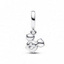 Pandora DisneyCharm Colgante en plata de ley Silueta Brillante Cabeza Mickey Mouse de 793031C01