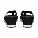 FLIP FLOP CON CUÑA CINTA NEGRO