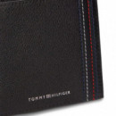 Cartera plegable de piel con logo