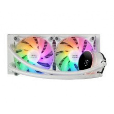 Refrigeraci&oacute;n L&iacute;quida CPU Mars Gaming Multisocket 2x120mm FRGB 500W Blanca (MLLCD240W)