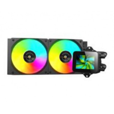 Refrigeraci&oacute;n L&iacute;quida Mars Gaming Pantalla LCD Multisocket ARGB 2x120mm TDP 500W Negra (MLVISION240)