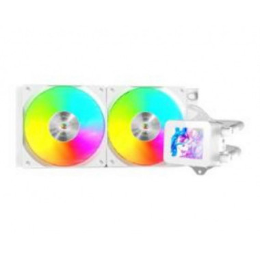 Refrigeraci&oacute;n L&iacute;quida Mars Gaming Pantalla LCD Multisocket ARGB 2x120mm Blanca (MLVISION240W)