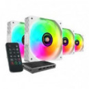 Kit Mars Gaming 4 Ventiladores ARGB 120mm Blancos + Hub con Mando (MFSI4KITW)