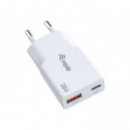 Cargador de Pared EQUIP GaN 1xUSB-A 2xUSB-C PD 3.0 QC 3.0 20W Blanco (245522)