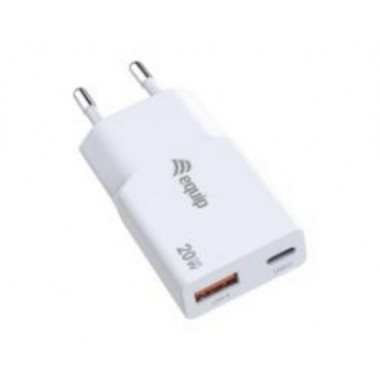 Cargador de Pared EQUIP GaN 1xUSB-A 2xUSB-C PD 3.0 QC 3.0 20W Blanco (245522)